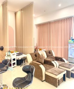 rèm vải màu hồng 2