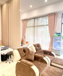 rèm vải màu hồng 1